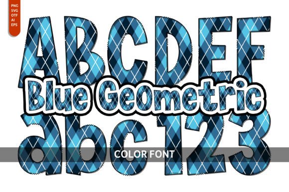 Blue Geometric: A Playful Typeface for Creative Projects